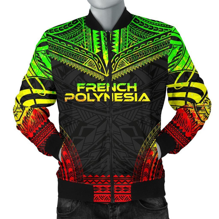 FUNSTUFFPRINTINT French Polynesia Polynesian Chief Men’s Bomber Jacket – Reggae Version 3D Bomber Jacket