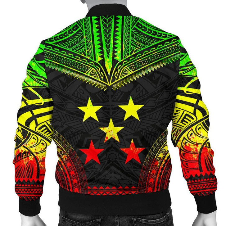 FUNSTUFFPRINTINT Gambier Islands Polynesian Chief Men’s Bomber Jacket – Reggae Version  3D Bomber Jacket