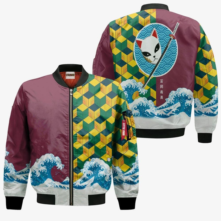 FUNSTUFFPRINTINT Giyu Tomioka Bomber Jacket Custom KNY Cosplay Costumes  3D Bomber Jacket