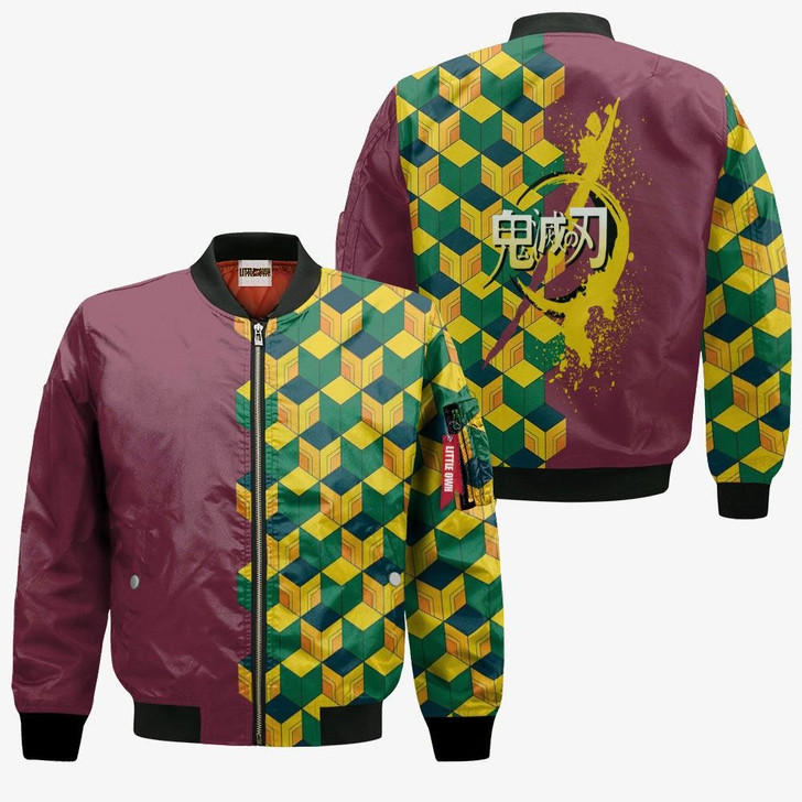 FUNSTUFFPRINTINT Giyuu Tomioka KNY Bomber Jacket Custom Cosplay Costumes  3D Bomber Jacket