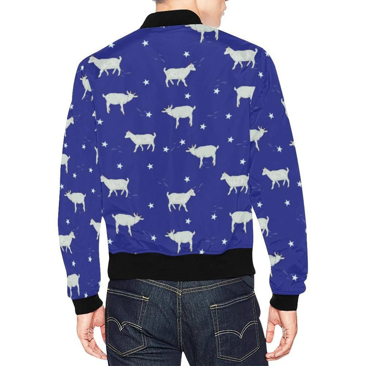 FUNSTUFFPRINTINT Goat Sheep Pattern Print Mens  3D Bomber Jacket