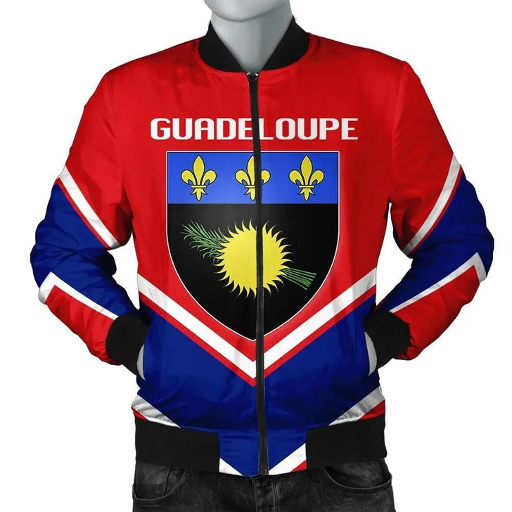 FUNSTUFFPRINTINT Guadeloupe Coat Of Arms Men Bomber Jacket Lucian Style J5W 3D Bomber Jacket