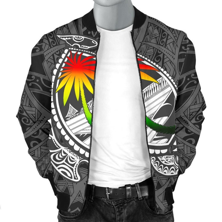 FUNSTUFFPRINTINT Guam Men’s Bomber Jacket – Polynesian Turtle Style 3D Bomber Jacket