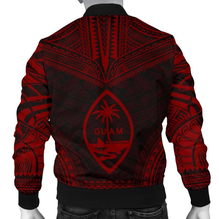 FUNSTUFFPRINTINT Guam Polynesian Chief Men’s Bomber Jacket – Red Version 3D Bomber Jacket