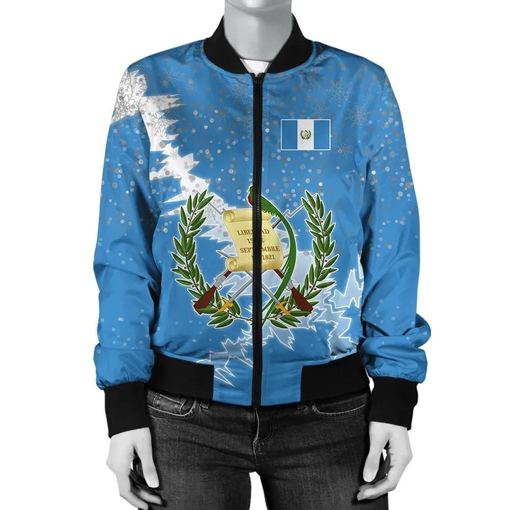 FUNSTUFFPRINTINT Guatemala Christmas Coat Of Arms Women Bomber Jacket X Style J78 3D Bomber Jacket