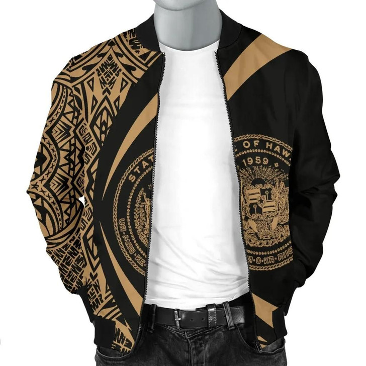 FUNSTUFFPRINTINT Hawaii Coat Of Arm Polynesian Men’s Bomber Jacket – Circle Style 07 – AH – J1  3D Bomber Jacket