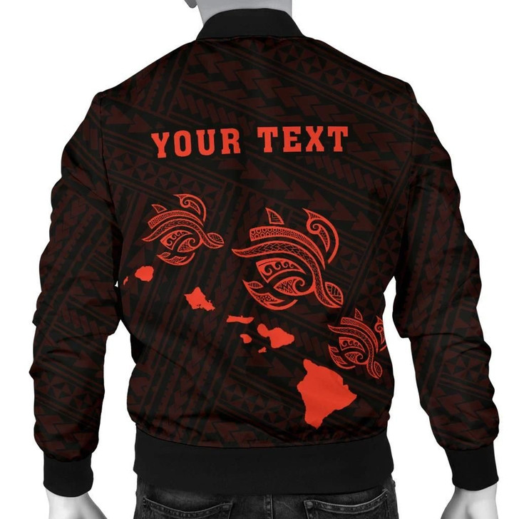 FUNSTUFFPRINTINT Hawaii Kakau Polynesian Three Turtles Map Personalized Men’s Bomber Jacket – Orange – AH – J6 3D Bomber Jacket