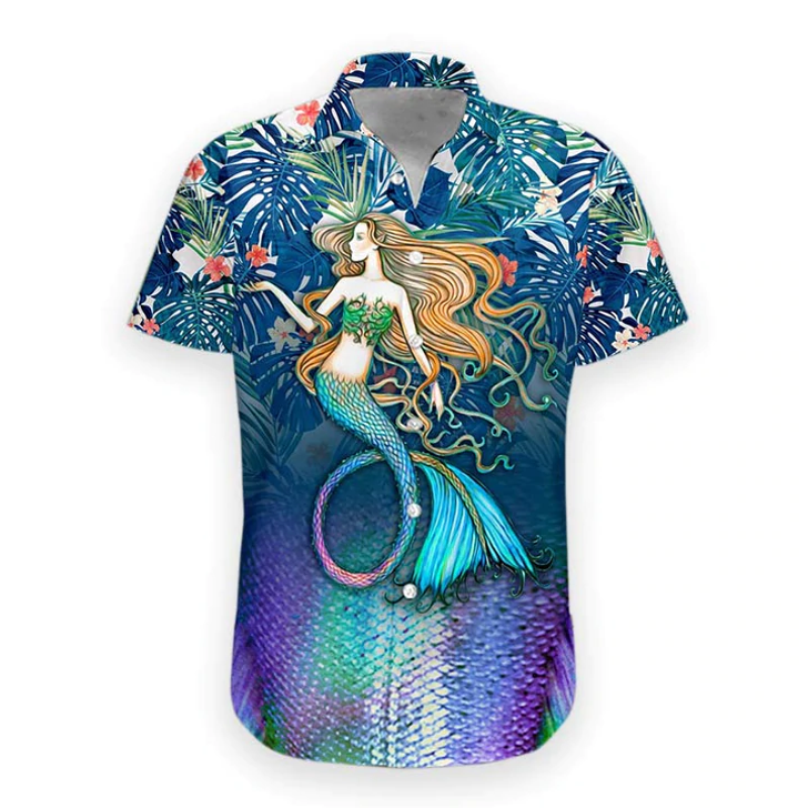 3D Summer Mermaid Hawaiian Shirt, Hawaiian shirt for women