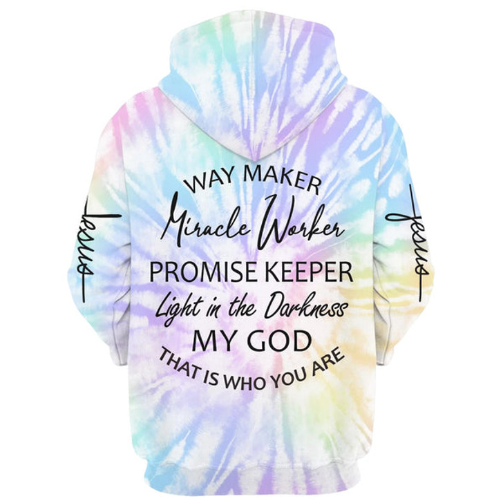 FUNSTUFFPRINT Way Maker Miracle Worker Promise Keeper Light In The Darkness My God Hoodie - Men & Women Christian  3D Hoodie and Zip Hoodie