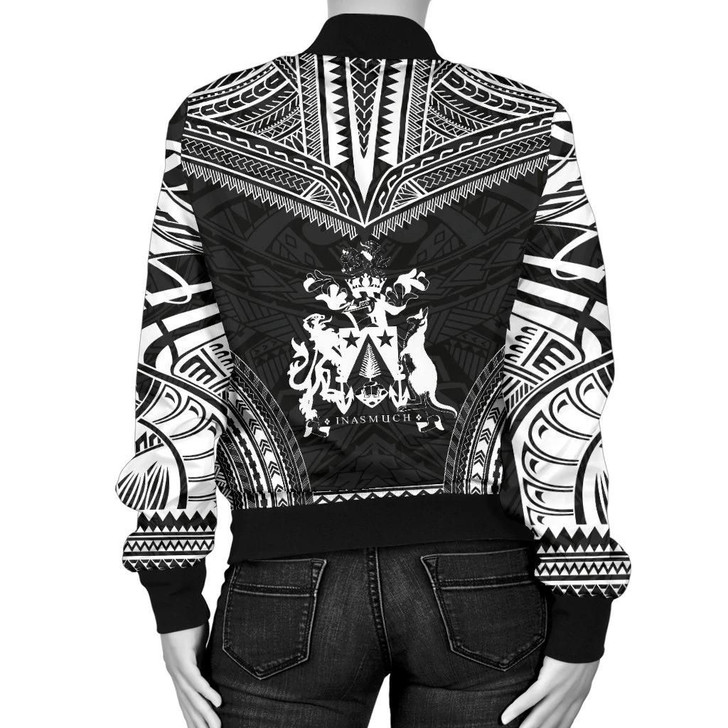 FUNSTUFFPRINTINT Norfolk Island Polynesian Chief Women’S Bomber Jacket – Black Version – Bn10 3D Bomber Jacket