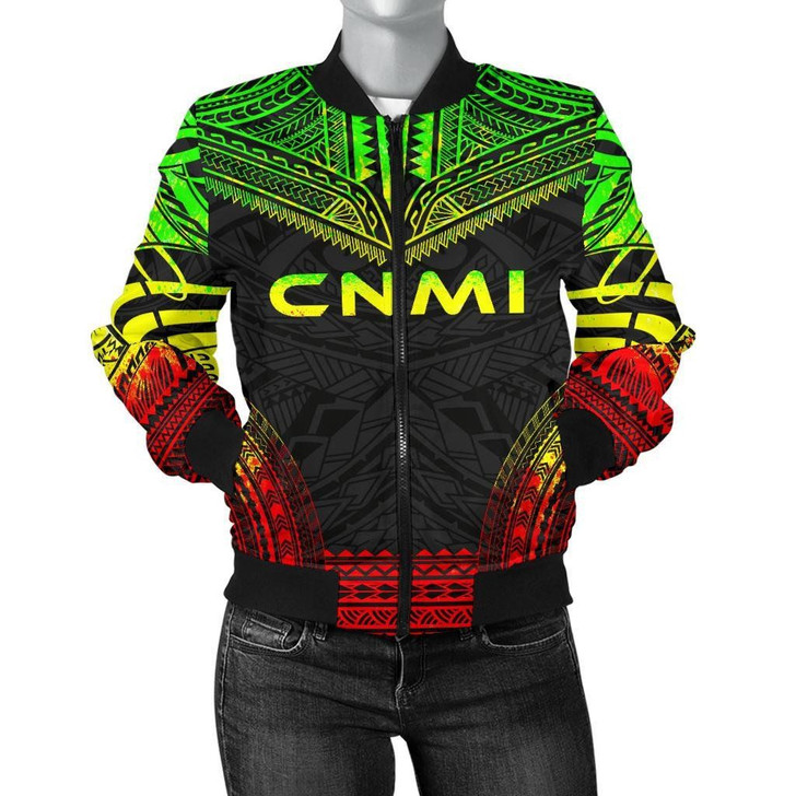 FUNSTUFFPRINTINT Northern Mariana Islands Polynesian Chief Women’S Bomber Jacket – Reggae Version – Bn10 3D Bomber Jacket