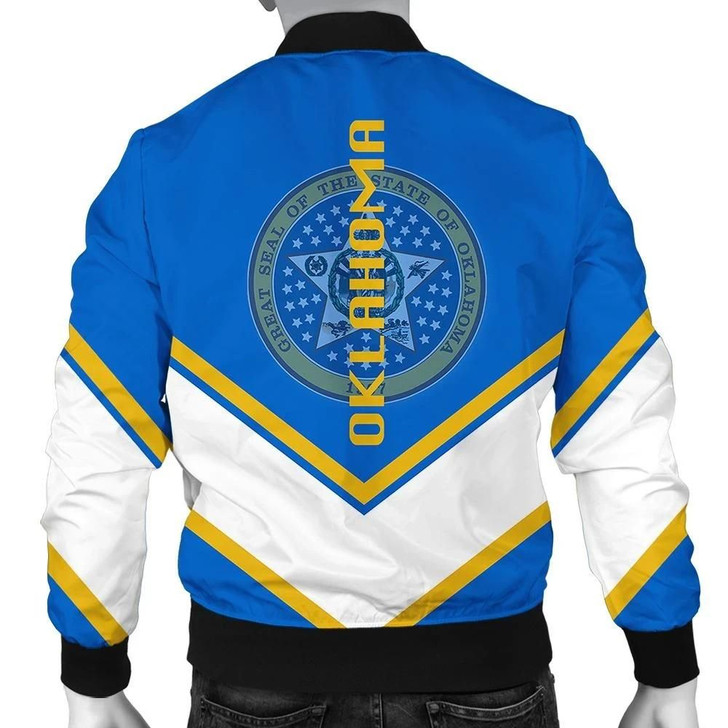 FUNSTUFFPRINTINT Oklahoma Coat Of Arms Men Bomber Jacket Lucian Style J5W 3D Bomber Jacket