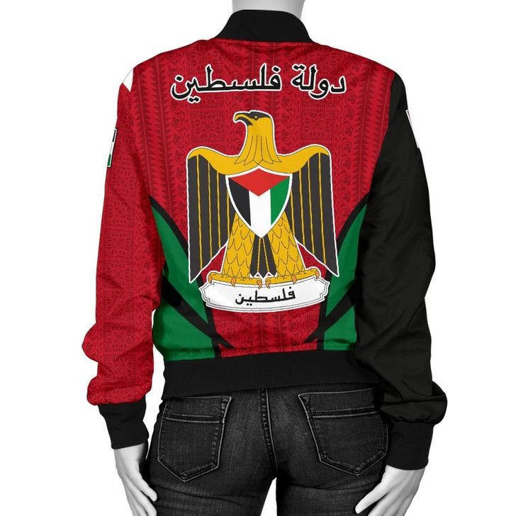 FUNSTUFFPRINTINT Palestine Bomber Active Women A18 3D Bomber Jacket