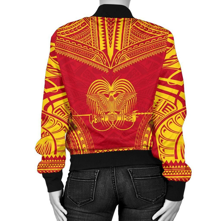 FUNSTUFFPRINTINT Papua New Guinea Flag Polynesian Chief Women’S Bomber Jacket – Bn10 3D Bomber Jacket
