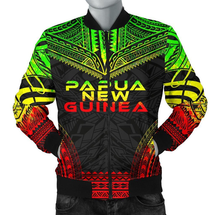 FUNSTUFFPRINTINT Papua New Guinea Polynesian Chief Men’s Bomber Jacket – Reggae Version – Bn10 3D Bomber Jacket