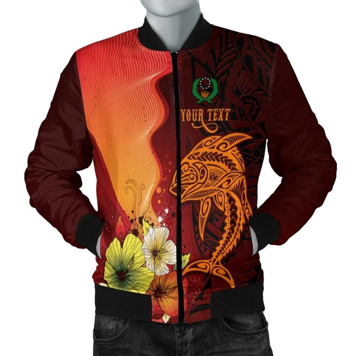 FUNSTUFFPRINTINT Pohnpei Custom Personalised Men’s Bomber Jacket – Tribal Tuna Fish – BN39 3D Bomber Jacket