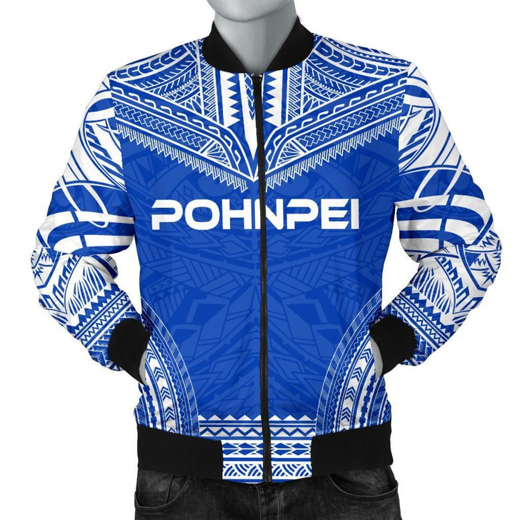 FUNSTUFFPRINTINT Pohnpei Flag Polynesian Chief Men’s Bomber Jacket – Bn10 3D Bomber Jacket