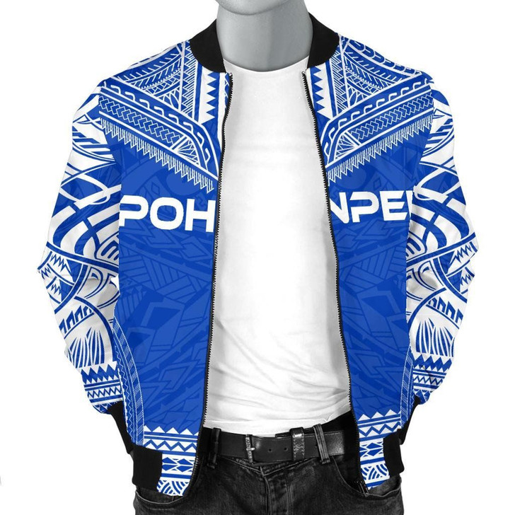 FUNSTUFFPRINTINT Pohnpei Flag Polynesian Chief Men’s Bomber Jacket – Bn10 3D Bomber Jacket