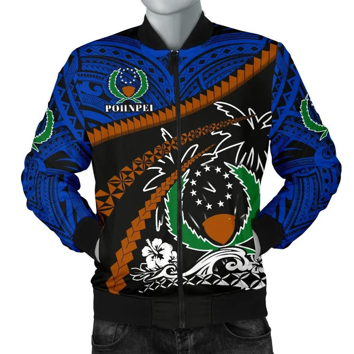 FUNSTUFFPRINTINT Pohnpei Men Bomber Jacket – Road to Hometown K8 3D Bomber Jacket