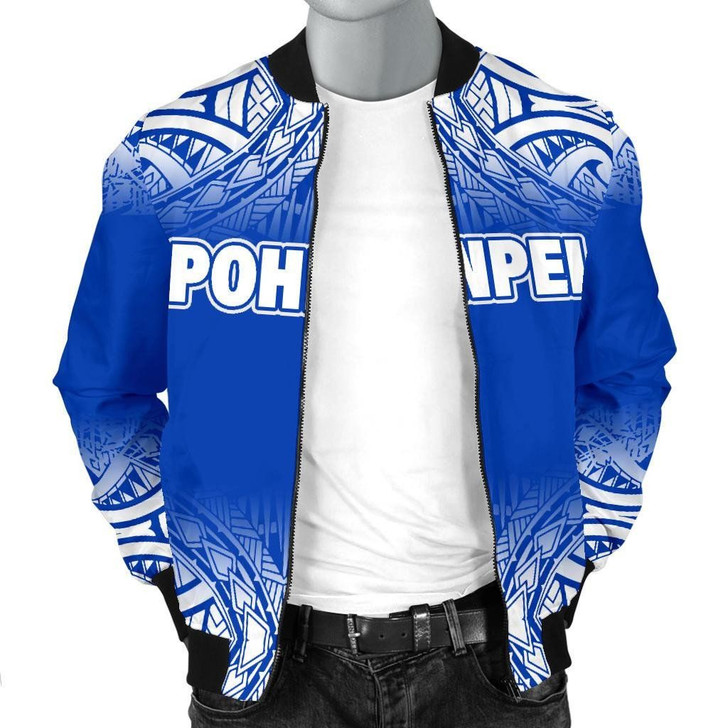 FUNSTUFFPRINTINT Pohnpei Men’s Bomber Jacket – Fog Blue Style – BN09 3D Bomber Jacket