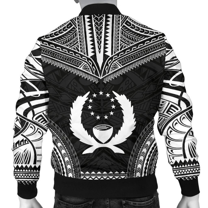 FUNSTUFFPRINTINT Pohnpei Polynesian Chief Men’s Bomber Jacket – Black Version – Bn10 3D Bomber Jacket