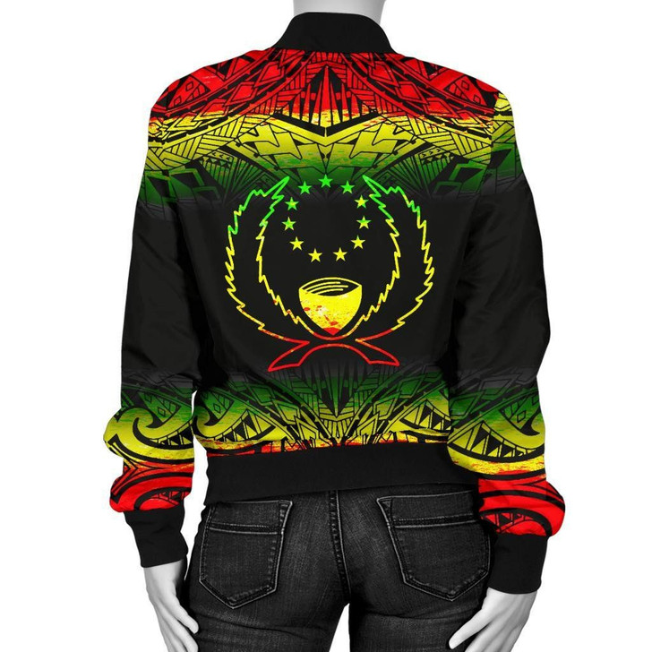 FUNSTUFFPRINTINT Pohnpei Women’s Bomber Jacket – Fog Reggae Style – BN09 3D Bomber Jacket