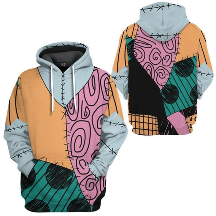 FUNSTUFFPRINT 3D Sally The Nightmare Before Christmas All Over 3D Hoodie and Zip Hoodie