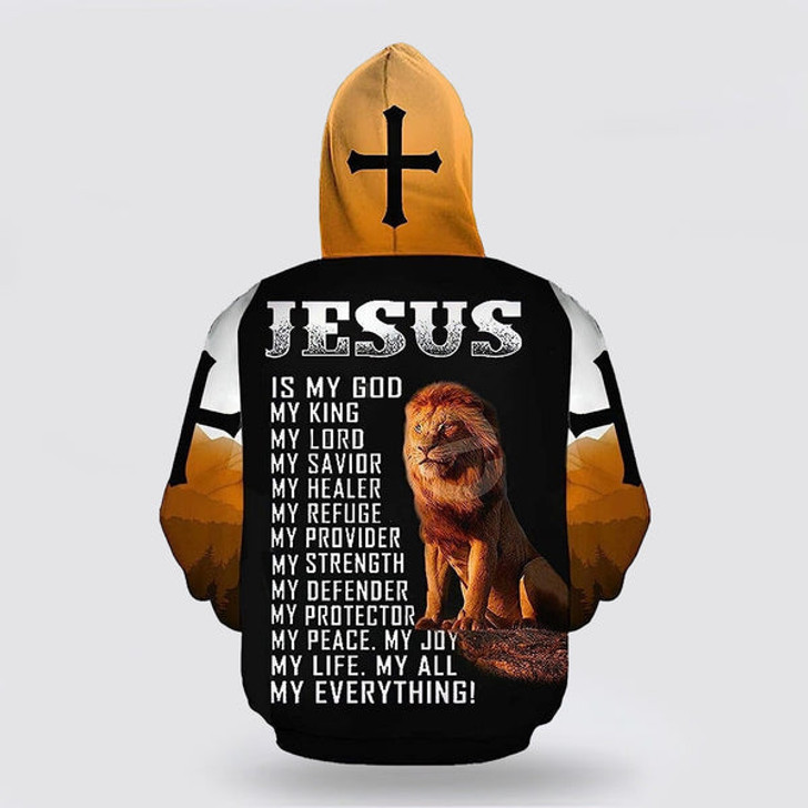 FUNSTUFFPRINT 3DJesus The Lion Of Judah 3d Hoodies For Women Men - Christian Apparel 3D Hoodie and Zip Hoodie