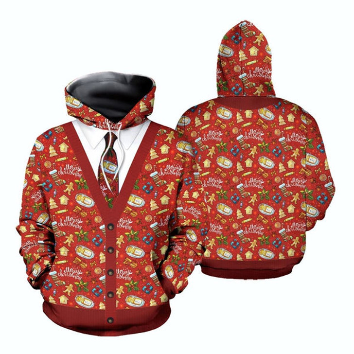 FUNSTUFFPRINT 3D Merry Christmas 4 All Over 3D Hoodie and Zip Hoodie