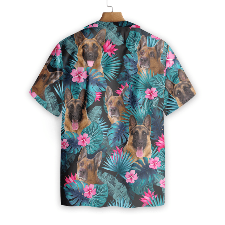 Tropical German Shepherd Dog Pattern Hawaiian Shirt