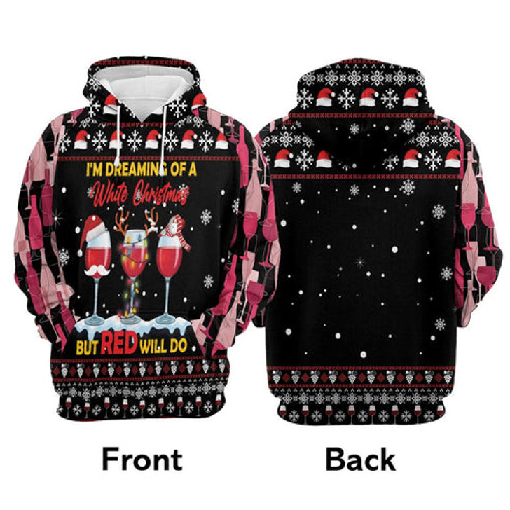FUNSTUFFPRINT 3D Wolf Christmas Is Coming All Over 3D Hoodie and Zip Hoodie