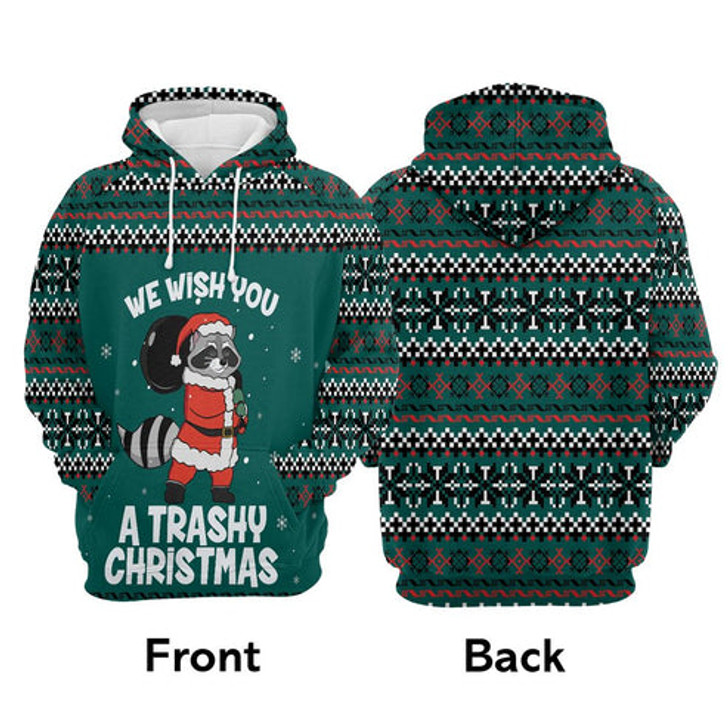 FUNSTUFFPRINT 3DRed Wine Christmas All Over 3D Hoodie and Zip Hoodie