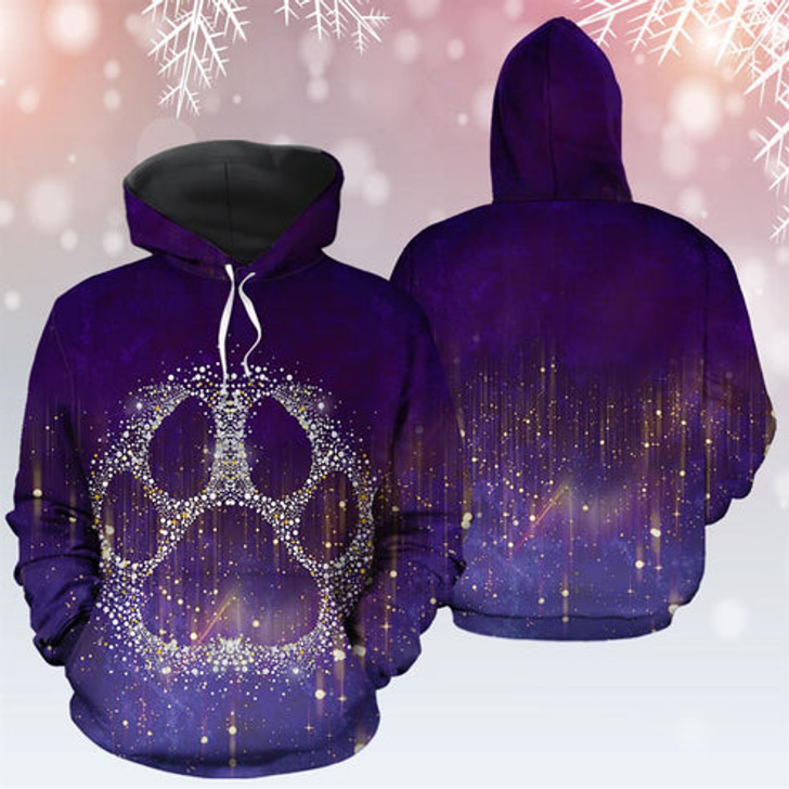 FUNSTUFFPRINT 3D Paw Snowflake All Over 3D Hoodie and Zip Hoodie
