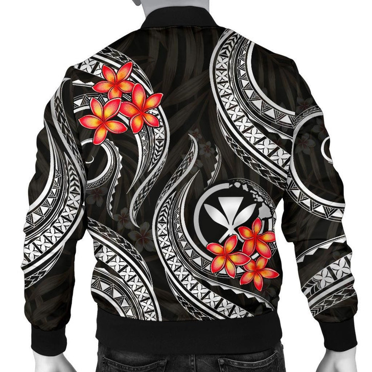 FUNSTUFFPRINTINT Polynesian Hawaii Men Bomber Jacket – Black Plumeria – BN11  3D Bomber Jacket