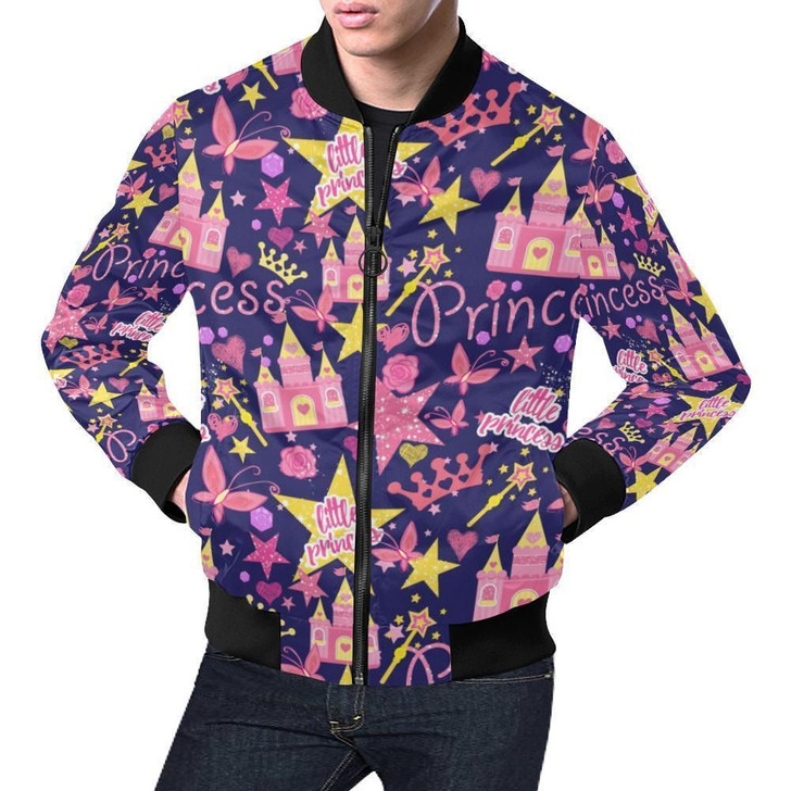 FUNSTUFFPRINTINT Princess Fairy Pattern Print Mens 3D Bomber Jacket