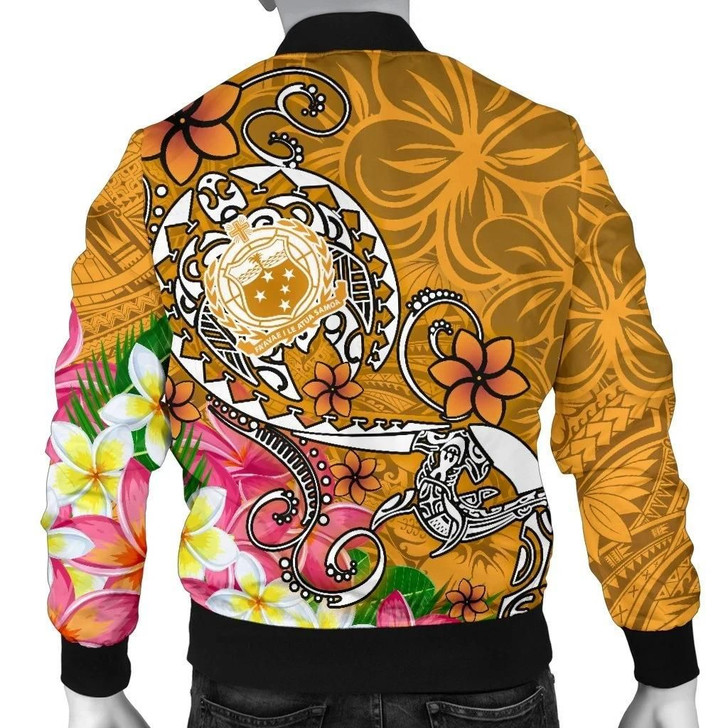 FUNSTUFFPRINTINT  Samoa Custom Personalised Men’s Bomber Jacket – Turtle Plumeria (Gold) – BN18  3D Bomber Jacket