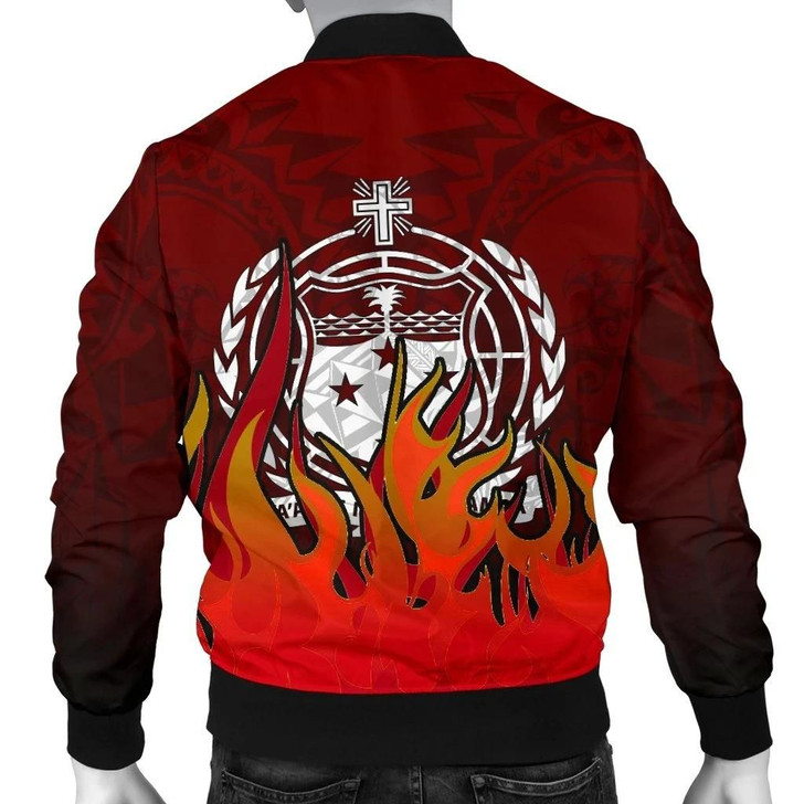 FUNSTUFFPRINTINT  Samoa Men’s Bomber Jacket – Manu Rugby Fire – BN09 3D Bomber Jacket