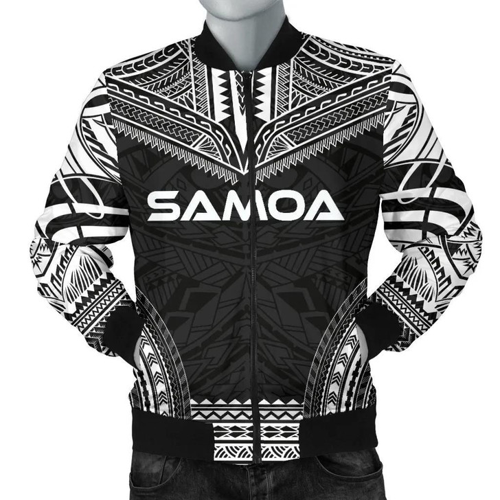 FUNSTUFFPRINTINT  Samoa Polynesian Chief Men’s Bomber Jacket – Black Version – Bn10 3D Bomber Jacket