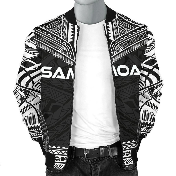 FUNSTUFFPRINTINT  Samoa Polynesian Chief Men’s Bomber Jacket – Black Version – Bn10 3D Bomber Jacket