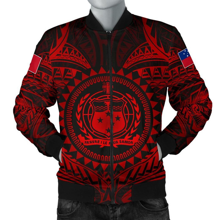 FUNSTUFFPRINTINT  Samoa Polynesian Men’s Bomber Jacket – Samoa Red Seal – BN18 3D Bomber Jacket
