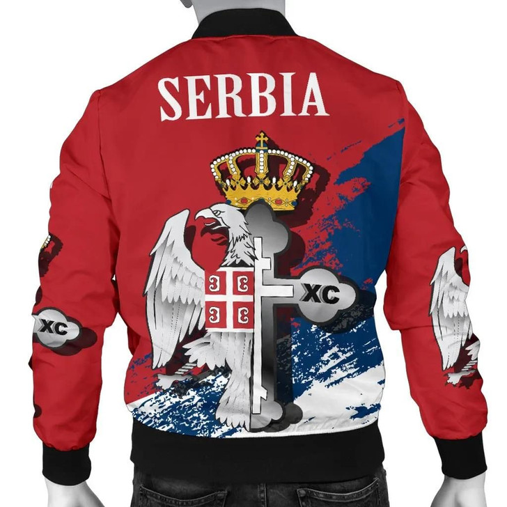 FUNSTUFFPRINTINT  Serbia Men’s Bomber Jacket – Serbian Eagle / Orthodox Cross A7 3D Bomber Jacket