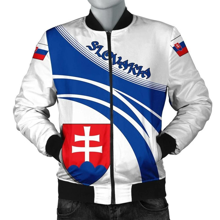 FUNSTUFFPRINTINT  Slovakia Coat Of Arms Men Bomber Jacketticket J5W 3D Bomber Jacket