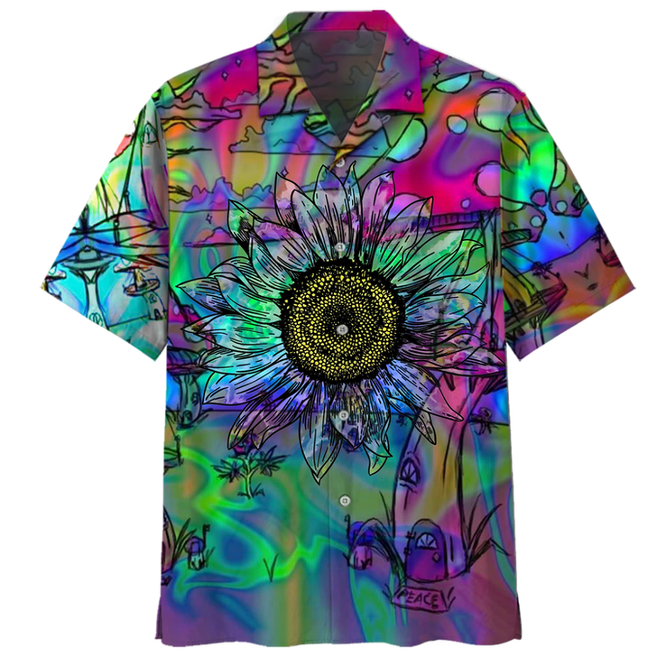 Psychedelic Shirt- Peace Sign- Hawaiian Shirt