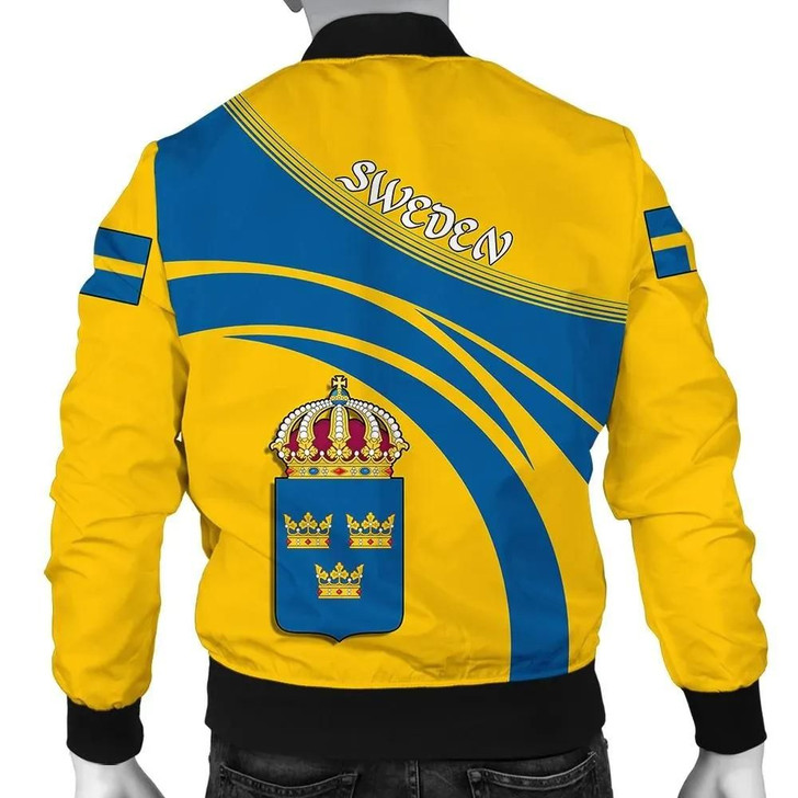 FUNSTUFFPRINTINT Sweden Coat Of Arms Men Bomber Jacketticket J5W 3D Bomber Jacket