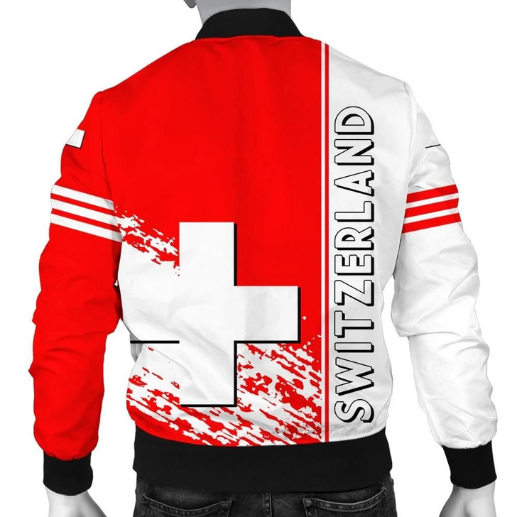 FUNSTUFFPRINTINT Switzerland Coat Of Arms Men Bomber Jacket Quarter Style J71 3D Bomber Jacket