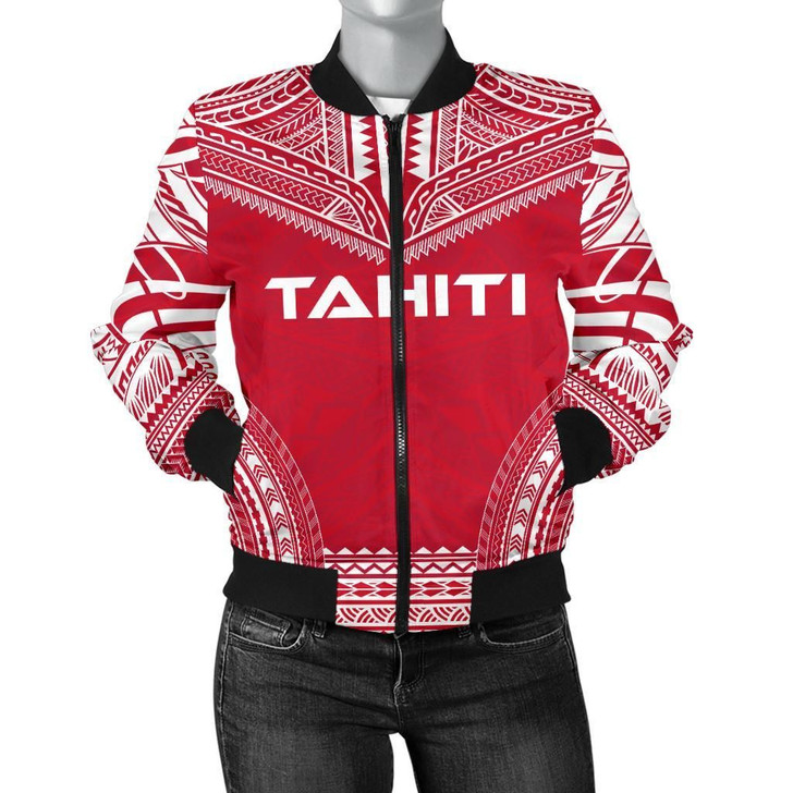 FUNSTUFFPRINTINT Tahiti Flag Polynesian Chief Women’S Bomber Jacket – Bn10  3D Bomber Jacket