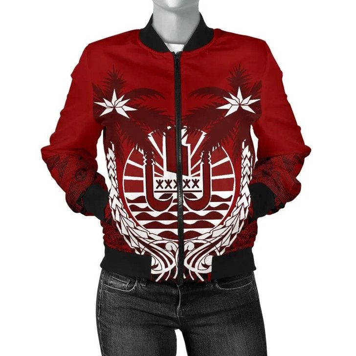 FUNSTUFFPRINTINT Tahiti Polynesian Coconut Women’s Bomber Jacket A02  3D Bomber Jacket