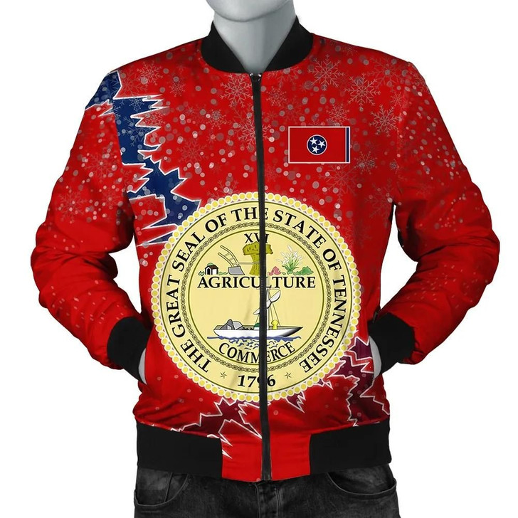 FUNSTUFFPRINTINT Tennessee Christmas Coat Of Arms Men Bomber Jacket X Style J78 3D Bomber Jacket