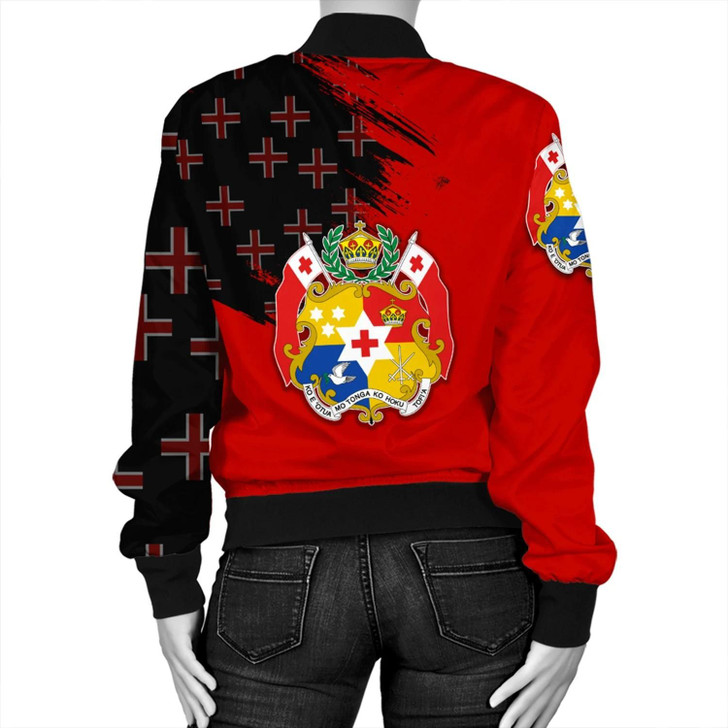 FUNSTUFFPRINTINT Tonga Coat Of Arms Women’s Bomber Jacket – Flag Style JH 3D Bomber Jacket