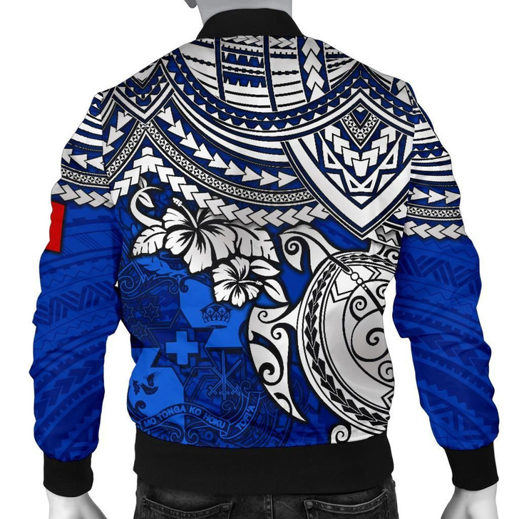 FUNSTUFFPRINTINT Tonga Polynesian bBomber Jacket (Men) – Blue Turtle – BN15  3D Bomber Jacket
